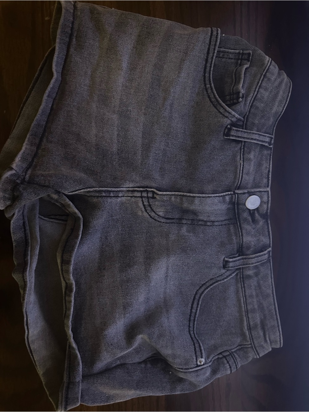 Women's High-Rise Washed Black Denim Shorts